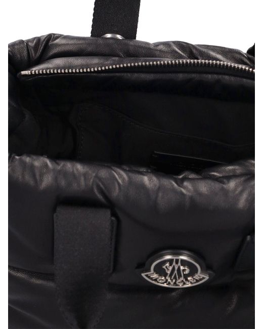 Moncler Black Mini Caradoc Quilted Leather Bag