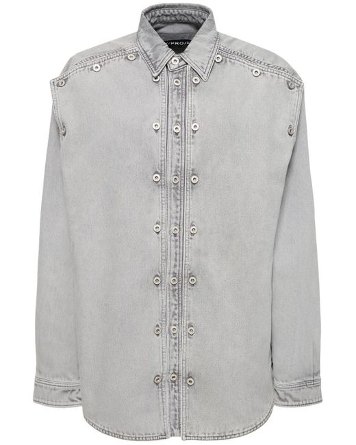 Y. Project Gray Denim Buttons Shirt Jacket