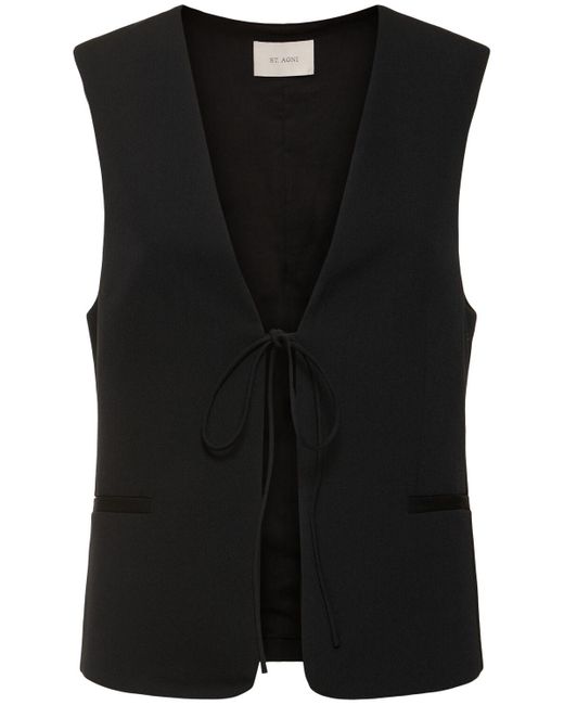 St. Agni Black Weste Aus Stretch-wolle "rouleau"