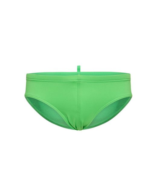 DSquared² Green Logo Swim Briefs for men