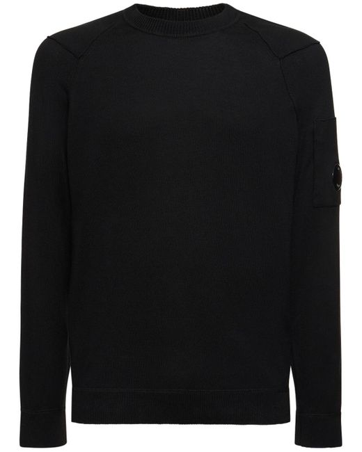 C P Company Baumwollsweater "sea Island" in Black für Herren