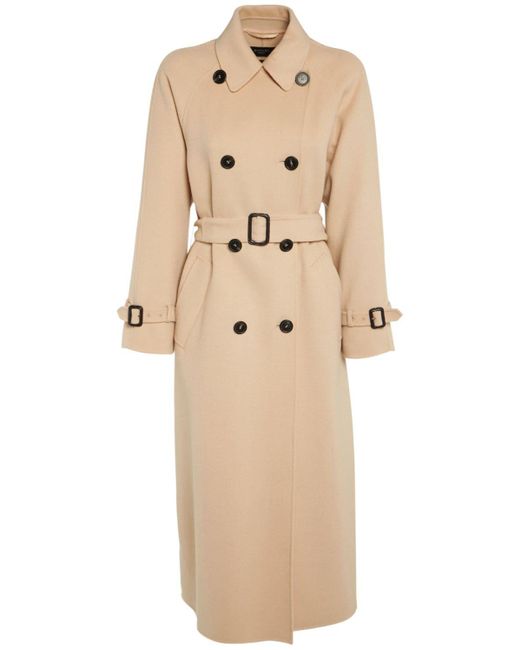 Weekend by Maxmara Natural Belgica Wool Blend Trench Coat
