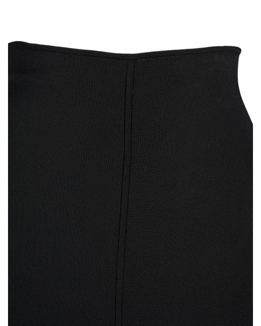 Saint Laurent Black Wool Blend Midi Pencil Skirt