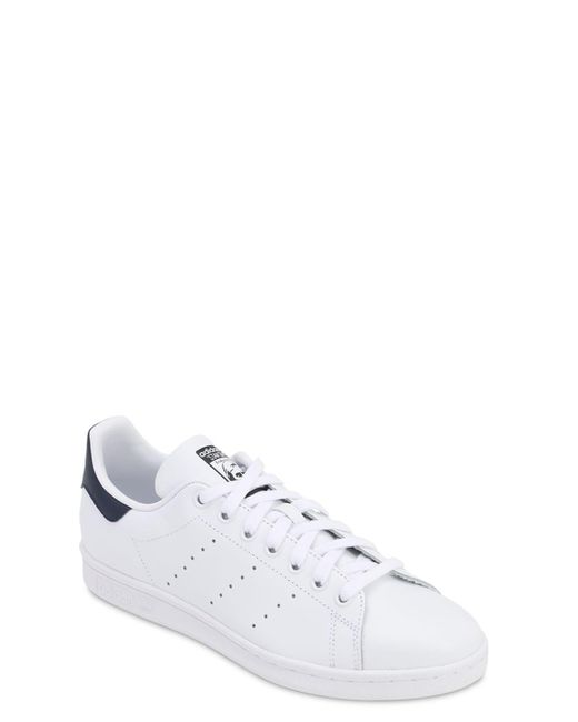 adidas Originals Stan Smith Leather Sneakers in White/Navy (White) - Save  20% | Lyst