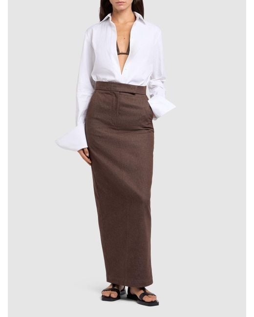 スカート Max Mara Long brown skirt in denim effect Max Mara Maxi Denim Skirt in Brown | Lyst Australia