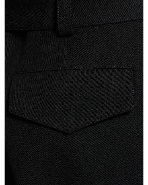 Pantaloni larghi in lana / cintura di Jil Sander in Black