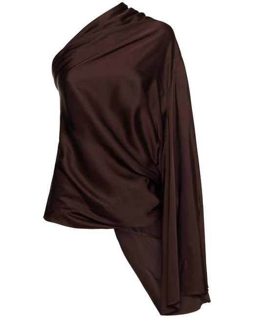 Rick Owens ウォッシュドシャルムーズ ワンショルダートップ Brown