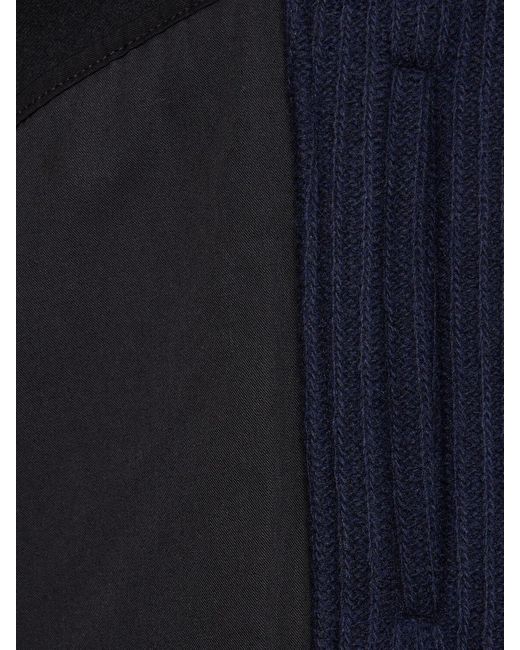 A.P.C. Blue Wool Blend Knit Bomber Jacket for men