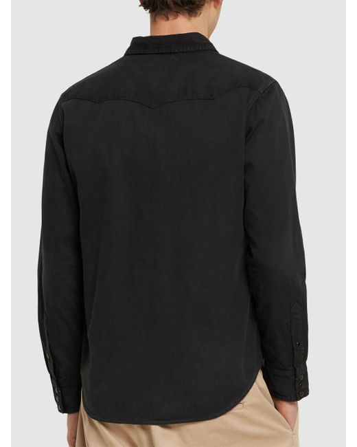 Camicia western in cotone di Polo Ralph Lauren in Black da Uomo