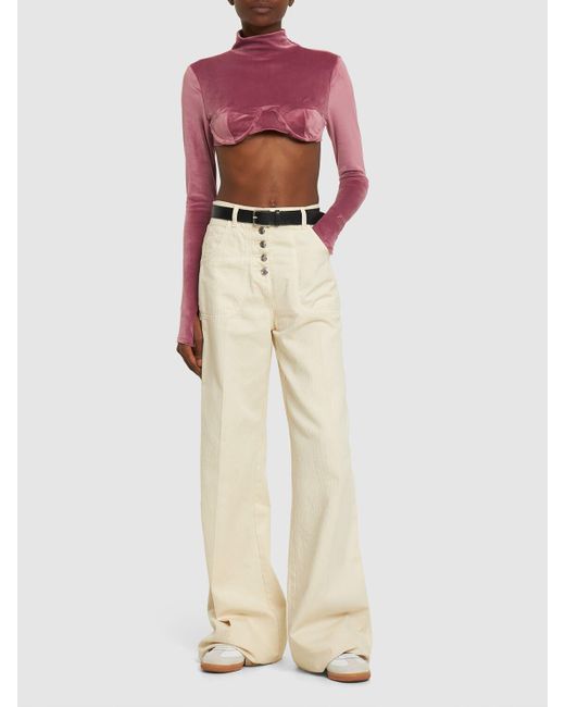 Pink velvet long sleeve top hotsell