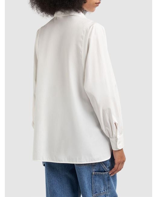 Camisa de popelina de algodón Weekend by Maxmara de color White