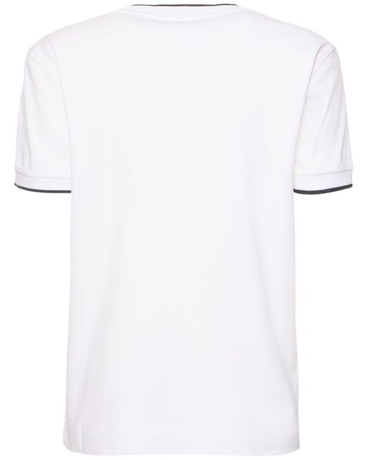 Brunello Cucinelli White T-shirt Aus Baumwolljersey