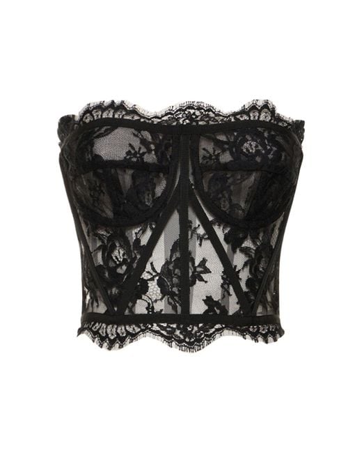Haut corset en dentelle Dolce & Gabbana en coloris Black