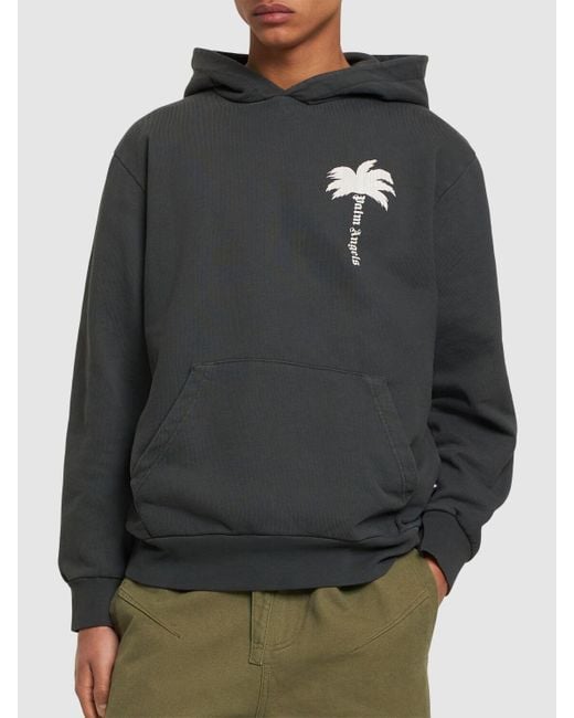 Palm Angels Black The Palm Cotton Hoodie for men