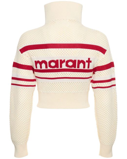Isabel Marant Red Sweater Aus Baumwollmix Mit Kapuze "alec"