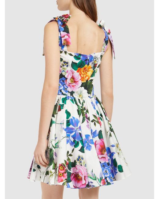 ワンピース DOLCE & GABBANA PRINTED POPLIN MINI DRESS Dolce & Gabbana Printed Poplin Mini Dress in White | Lyst