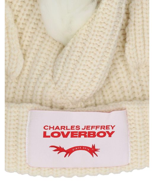 Charles Jeffrey Natural Chunky Unicorn Wool & Nylon Beanie for men