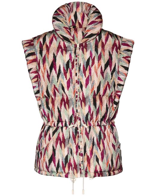 Isabel Marant Red Toby Printed Nylon Puffer Vest