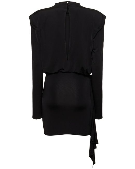 Vestido corto de jersey drapeado Magda Butrym de color Black