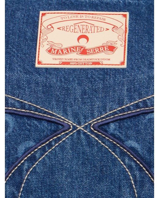 MARINE SERRE Workwear-hemd Aus Lagerbestandsdenim in Blue für Herren