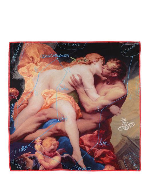 Foulard carré en soie the kiss Vivienne Westwood en coloris Multicolor