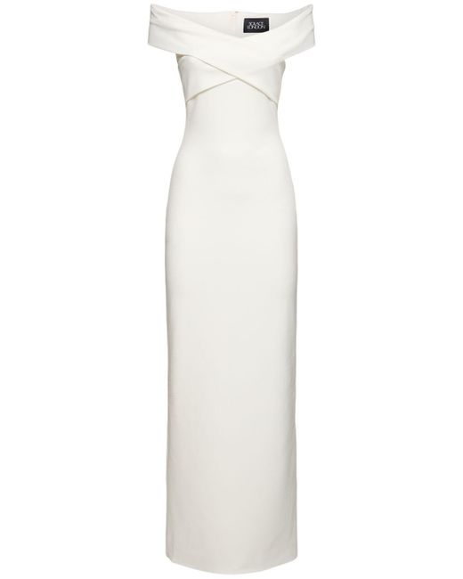 Ines crepe knit maxi dress di Solace London in White