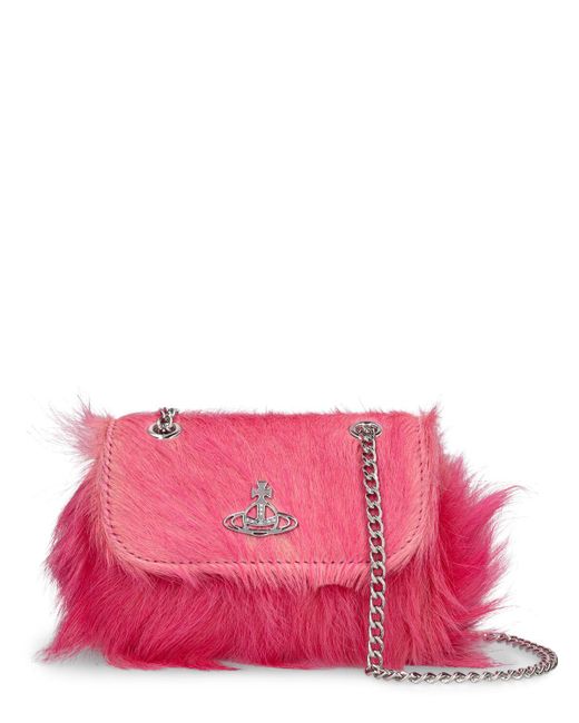 Vivienne Westwood Pink Small Derby Ponyhair Shoulder Bag