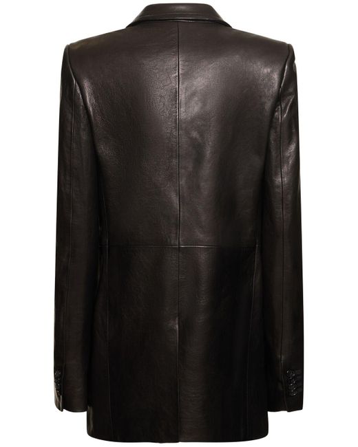 Khaite Black Jacobson Leather Blazer
