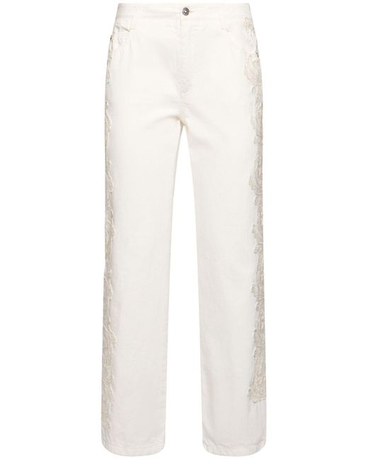 Ermanno Scervino ミドルライズボーイフレンドジーンズ White