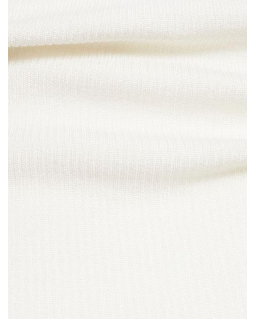 ANNAGRETA White Tanktop Aus Gerippter Wolle Und Seide "sofia"