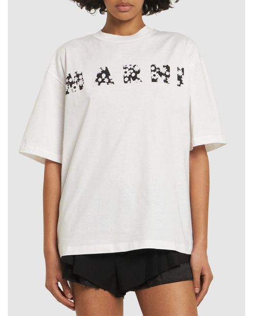 Marni コットンジャージーtシャツ White