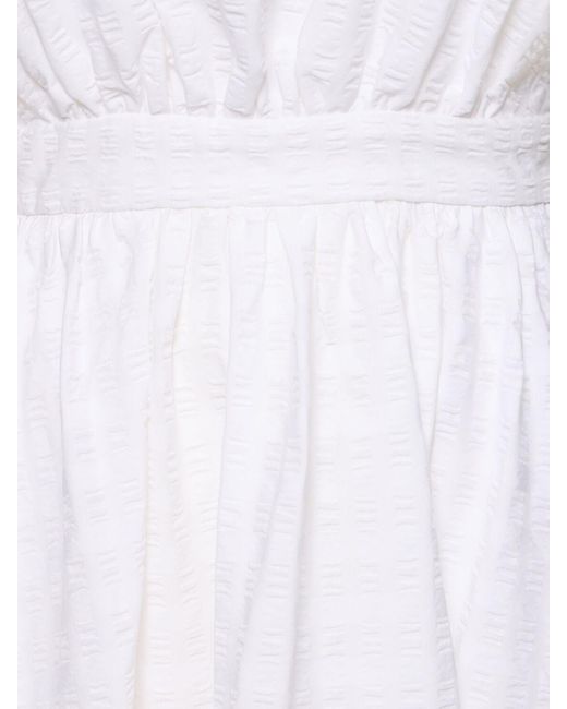 MSGM White Kleid Aus Stretch-baumwolle