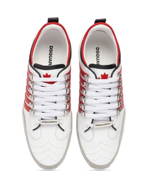 DSquared² White Logo Leather Sneakers for men