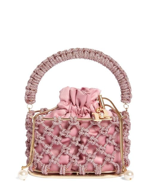 Rosantica Pink Mini Handtasche Aus Kristallen "holli Nodi"