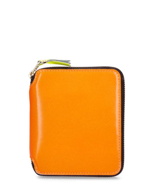 Comme des Garçons Orange Super Fluo Leather Wallet for men
