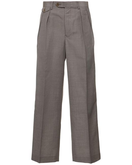 Pantalon en mohair et laine tropical Auralee en coloris Gray