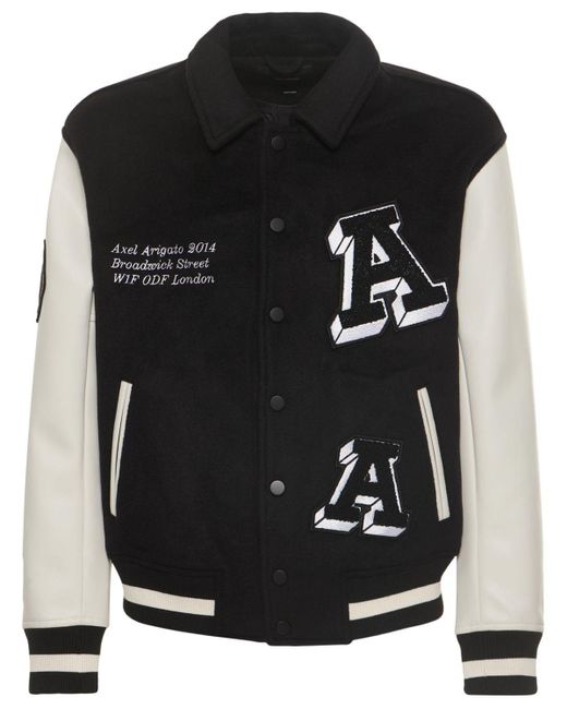 Axel Arigato Illusion Varsity Jacket in Black for Men | Lyst