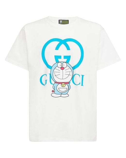 T-shirt En Coton "doraemon X " Gucci pour homme en coloris Blue