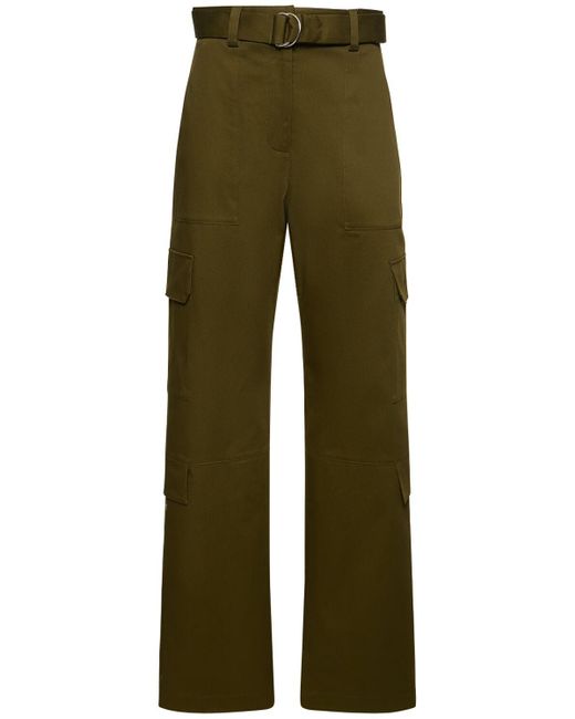 Pantaloni cargo dritti in misto cotone di MSGM in Green