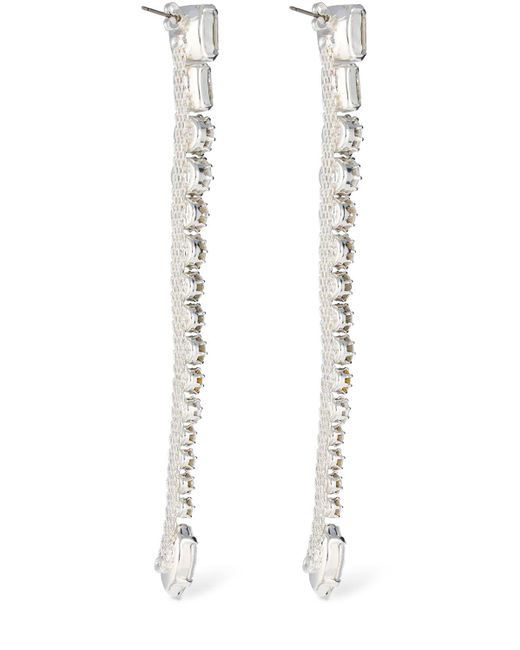 Magda Butrym White Crystal Pendant Earrings