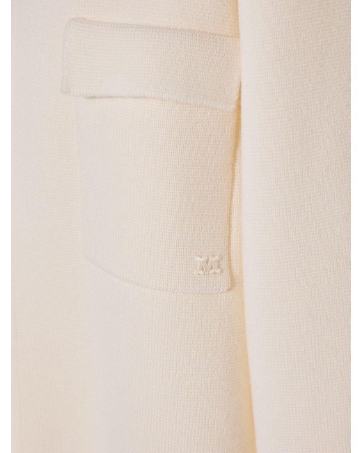 Max Mara White Oversized Cardigan Aus Wollstrick
