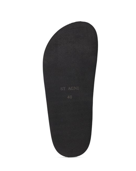 St. Agni Brown 25mm Hohe Sandalen Aus Leder "twisted"