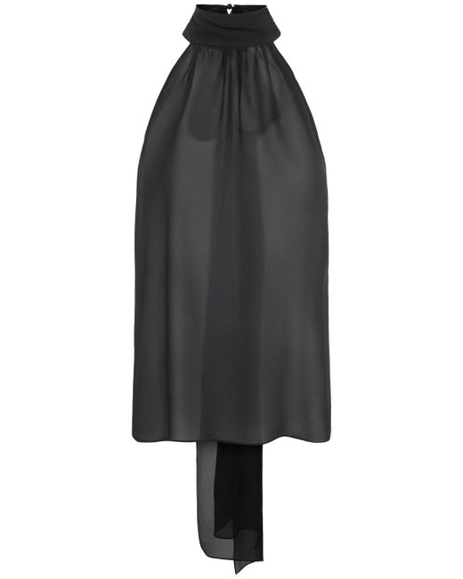 Tom Ford Black Oberteil Aus Seidensatin Mit Nackenträger