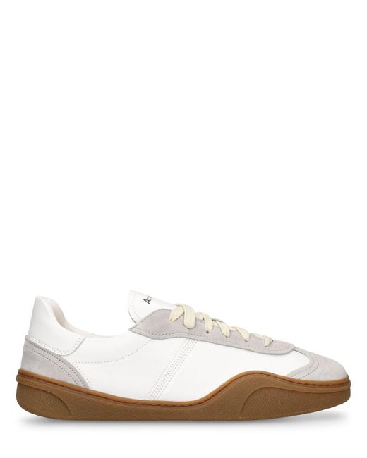 Acne White Bars Leather Sneakers
