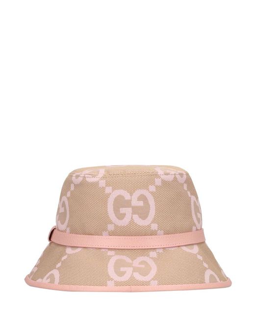 Gucci Pink Jumbo gg Jacquard Bucket Hat