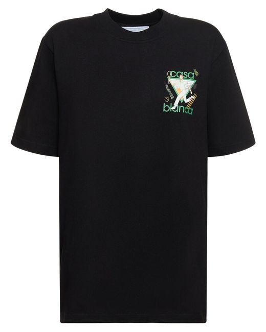 Casablancabrand Black Printed Logo Jersey T-shirt