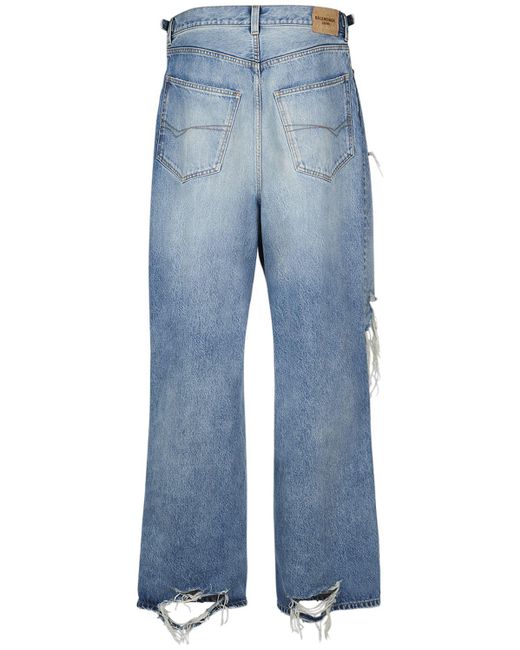 Balenciaga Jeans Aus Baumwolle Mit Rissen in Blue für Herren