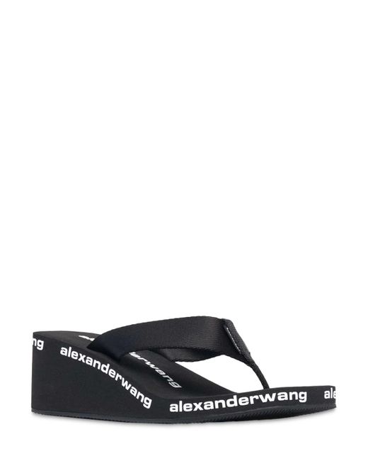 Alexander Wang Black 70mm Hohe Plateausandalen Aus Nylon "aw"