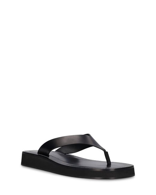 The Row Black 20mm Ginza Leather Thong Sandals
