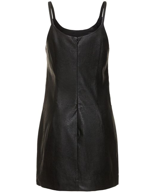 Designers Remix Black Maya Faux Leather Mini Dress